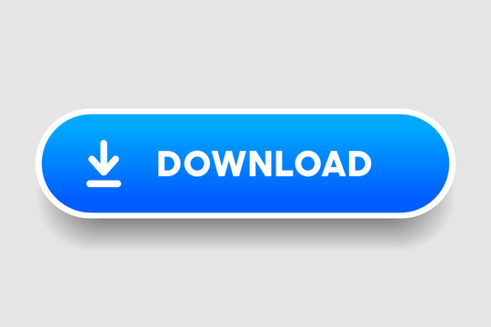 3D download button icon. Upload icon. Down arrow bottom side symbol. Click here button. Save cloud icon push button for UI UX, website, mobile application.