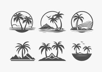 Obraz premium Island logo design vector illustration