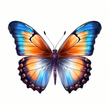 Blue and orange butterfly