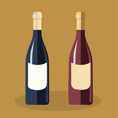 Wine and Champagne Bottles Vector