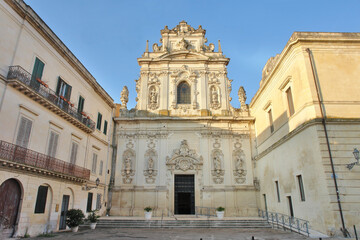 The church of Maria del Carmine in the historic center of Lecce