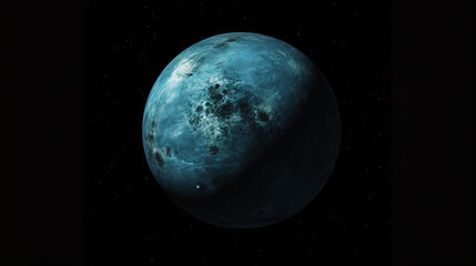 Planet neptune in solar system, isolated with black background