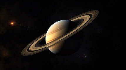 Obraz premium Planet saturn in solar system, isolated with black background