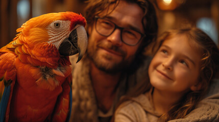 Tierliebe – Papagei und seine Familie - obrazy, fototapety, plakaty