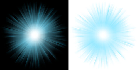 shining light with blue glow color