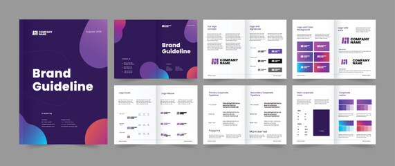 Modern Brand Guidelines Template  - obrazy, fototapety, plakaty