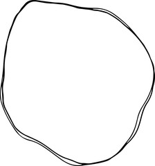 Scribble circle doodle shape illustration on transparent background.
