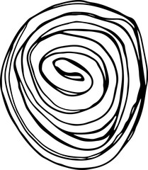 Scribble circle doodle shape illustration on transparent background.

