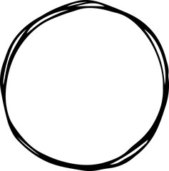 Hand drawn circle elements illustration on transparent background.
