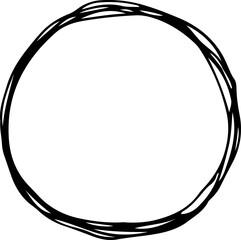 Hand drawn circle elements illustration on transparent background.
