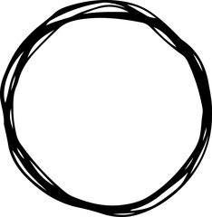 Hand drawn circle elements illustration on transparent background.
