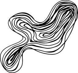 Scribble circle doodle shape illustration on transparent background.
