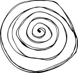 Scribble circle doodle shape illustration on transparent background.
