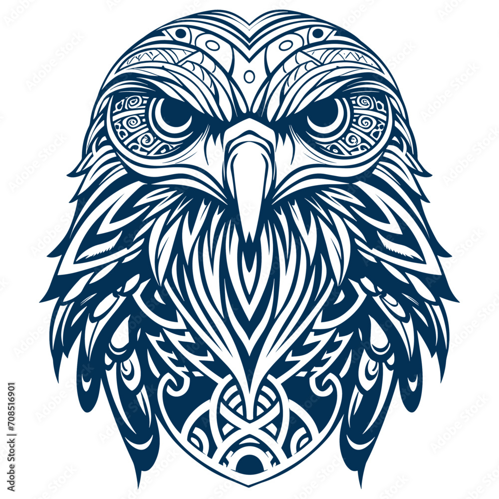 Wall mural owl with wings. Icon design on a white background. - Wall murals