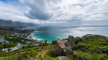 Fototapeta na wymiar Panoramic view of Clifton and Camps Bay, Cape Town, South Africa