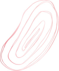 Pink scribble circle doodle shape illustration on transparent background.
