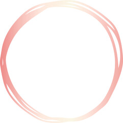 Pink scribble circle doodle shape illustration on transparent background.
