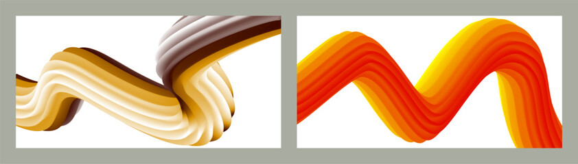 Abstract volumetric background. Cords. set of two illustrations. Toothpaste in a tube. Minimalism. Creative modern background. Cover design, wallpaper, background. eps vector.