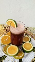 tropical juice on the table