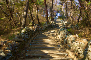 Low Angle View of Stairs to Gyeongcheondae Observatory
