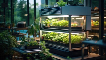Fototapeta premium A Greenhouse Filled With Thriving Plants