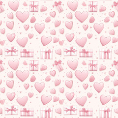 Pocket-sized love notes seamless pattern. Gift wrapping, wallpaper, background. Wedding or Valentine's day concept