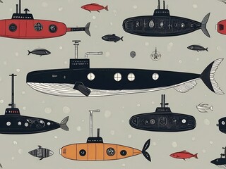 seamless pattern with space rocket