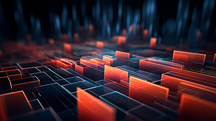 Obraz premium Data technology futuristic illustration, technology background