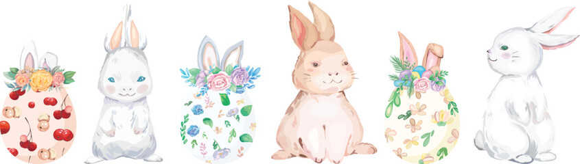 Easter line border illustration on transparent background.
