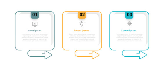 Design template infographic vector element with 3 step process or options 