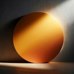 Yellow burnt orange copper red brown gray black glow minimal abstract background for product presentation, shadow and light from windows on plaster wall