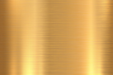 Gold brushed steel metal texture, yellow golden brass background vector.