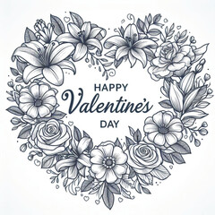 valentines day frame with flowers
