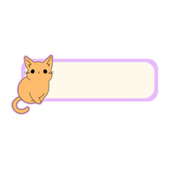 Cat Cute Label Name Tag