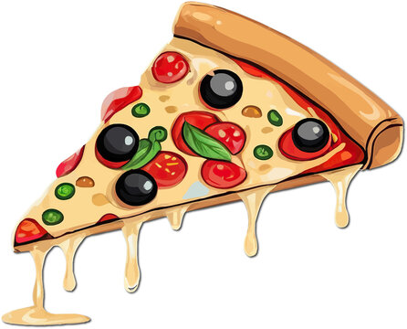 Illustration Design Decor Image Slice Of Pizza