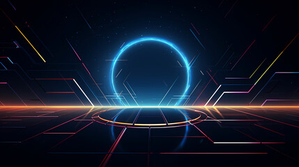 Obraz premium Technology abstract line background and light effect, technology-sense background material