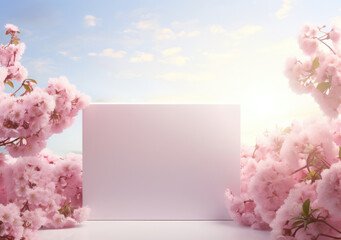 Spring Floral Beauty: A Pastel Pink Blossom Bouquet - Romantic Greeting Card