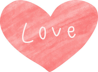 Hand-painted watercolor red heart with love letter in Valentine collection