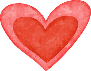 Hand-painted watercolor red layered heart in Valentine collection