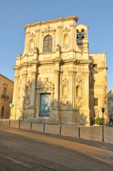 Fototapeta na wymiar The church of Santa Chiara in the historic center of Lecce.