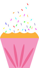 birthday cake with confetti