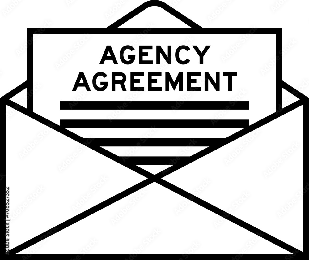 Canvas Prints Envelope and letter sign with word agency agreement as the headline