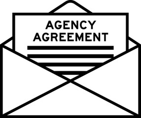 Envelope and letter sign with word agency agreement as the headline