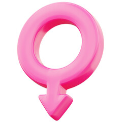 Male icon. Gender symbol. 3d illustration on transparent background