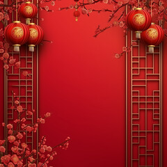 Immerse in the festive spirit with a Chinese New Year background adorned with traditional decorations, capturing the essence of cultural celebrations and joyous moments