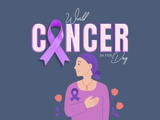 World Cancer Day Background.World Cancer day is observed every year on February 4, to raise awareness of cancer and to encourage its prevention, detection, and treatment.