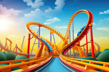 Exhilarating Rainbow Roller Coaster