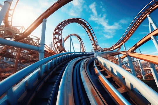 Dynamic Roller Coaster Journey: First-Person Motion Blur