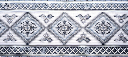 Ukrainian national cross-stitch embroidery, generative AI