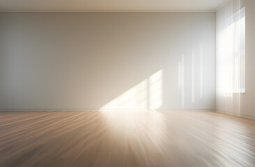 empty light room with wooden floor  ai generative